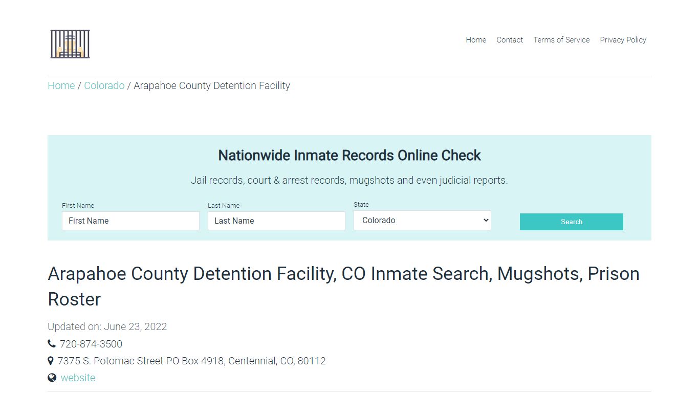 Arapahoe County Detention Facility, CO Inmate Search ...